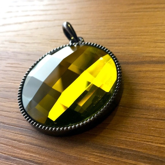 Large Faceted Mirror Pendant for Necklace or Jewelry Making,  Necklace Pendant - Picture 3 of 7